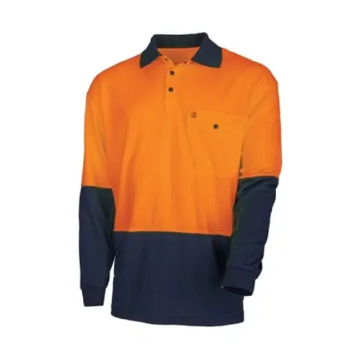 Picture of Tru Workwear, L/S Two Tone Hi-Vis Polo Shirt